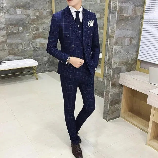 Smith Plaid Double Breasted Suit - Plaid Suit - LeStyleParfait