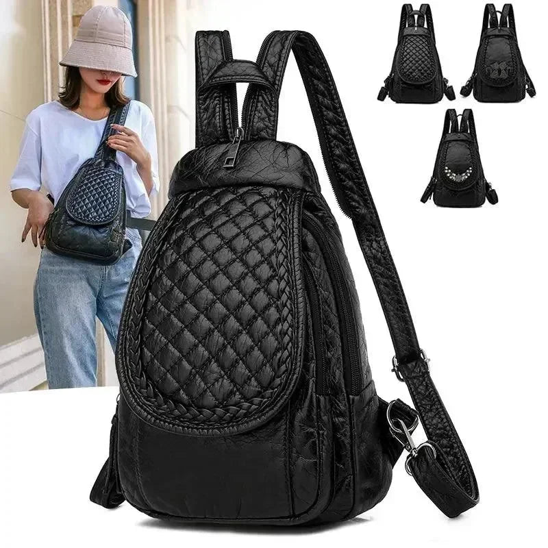 Soft Washed Leather Women's Backpack - Backpack - LeStyleParfait