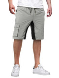 Solid Drawstring Men Cargo Shorts - Shorts - LeStyleParfait