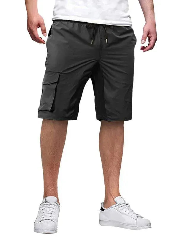 Solid Drawstring Men Cargo Shorts - Shorts - LeStyleParfait