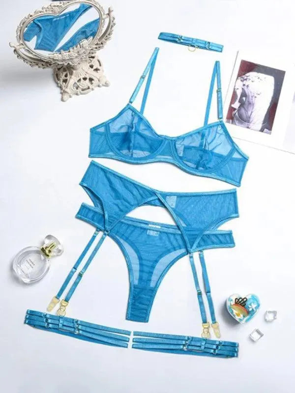 LeStyleParfait Women's Lingerie Sexy Ladies Plain-Solid-Lingerie Set
