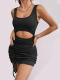 Women Sophisticated Black Bodycon Cut Out Mini Dress - Bodycon Mini Dress - LeStyleParfait