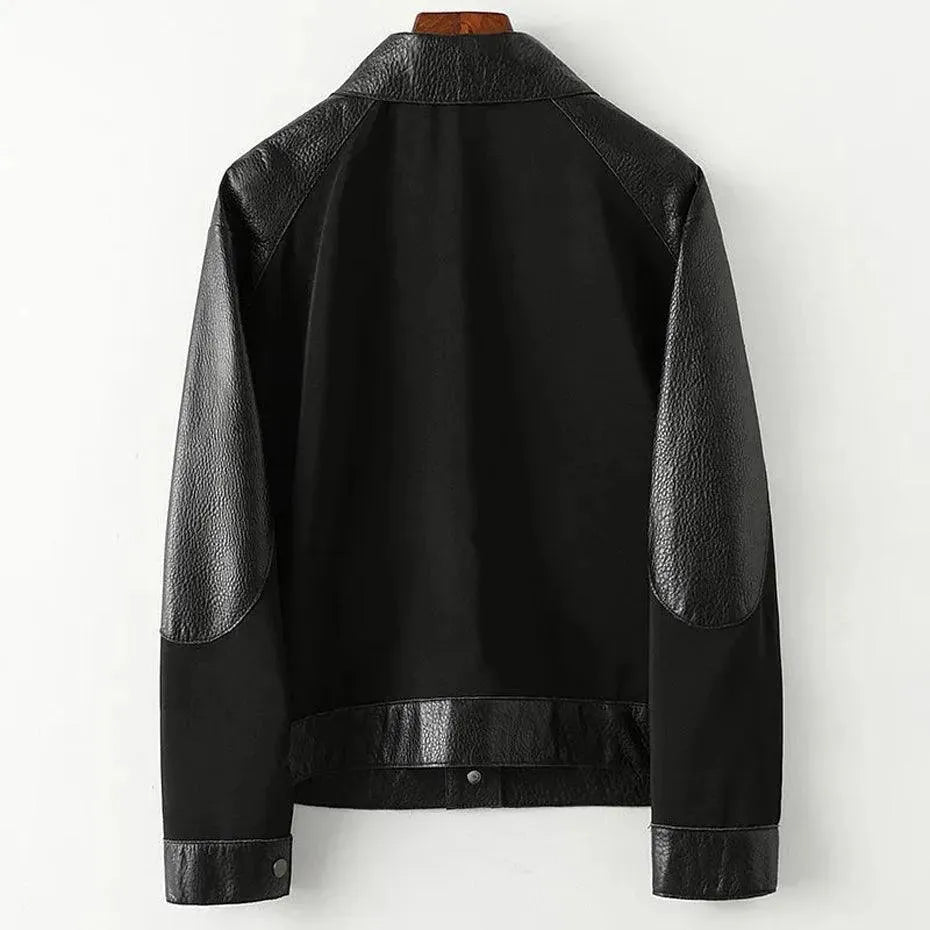 Spliced Leather Jacket For Women - Leather Jacket - LeStyleParfait
