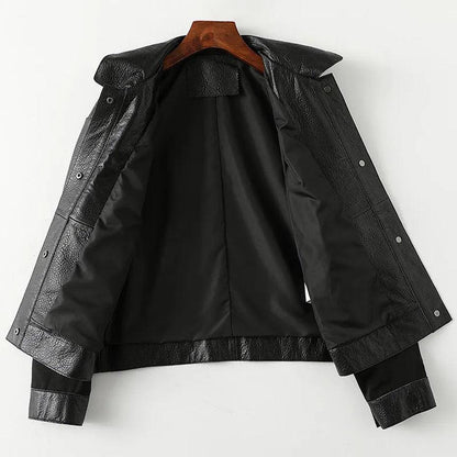 Spliced Leather Jacket For Women - Jacket - LeStyleParfait Kenya
