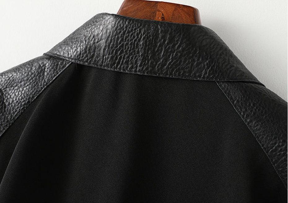 Spliced Leather Jacket For Women - Jacket - LeStyleParfait Kenya