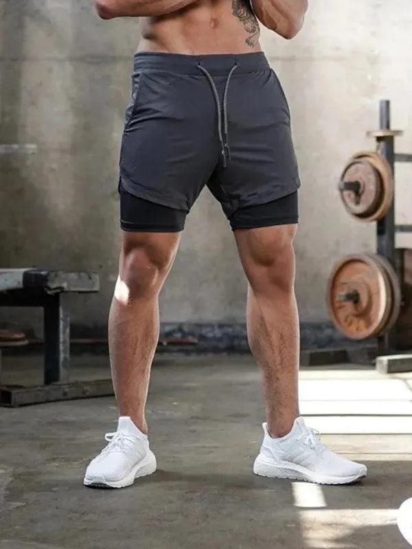 Two Piece Men Gym Shorts - Men's Shorts - LeStyleParfait