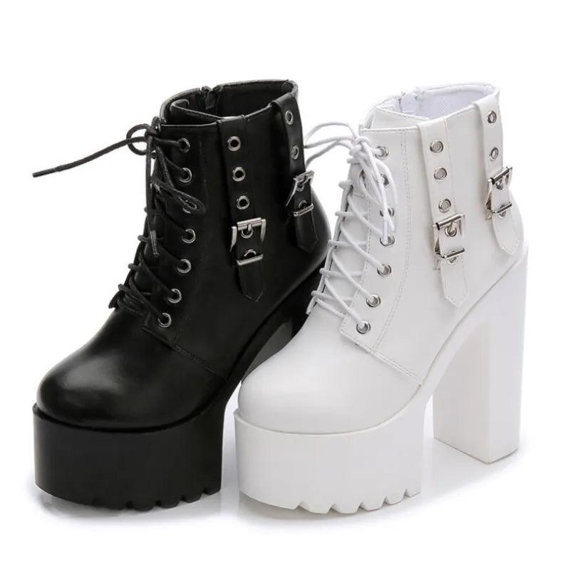 Square High Heels Women Ankle Boots - Ankle Boots - LeStyleParfait Kenya