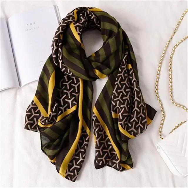 LeStyleParfait Women's Scarves & Shawls Stylish Wrap Scarf Printed Silk Satin -Scarf