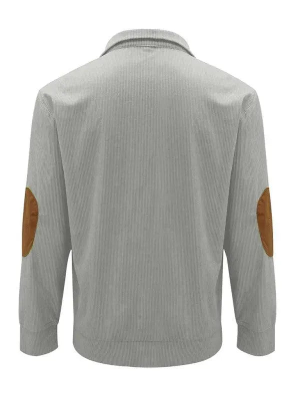 Stand Collar Corduroy Men Sweatshirt - Men Sweatshirt - LeStyleParfait