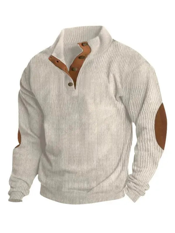 Stand Collar Corduroy Men Sweatshirt - Men Sweatshirt - LeStyleParfait