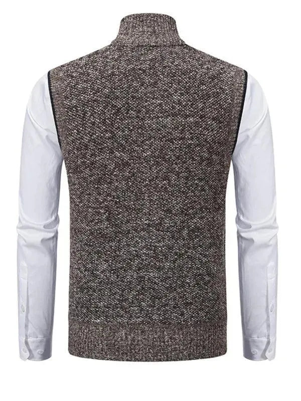 Stand Collar Sleeveless Knitted Men Vests - Vests - LeStyleParfait