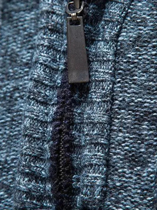 Stand Collar Zipper Men Pullover Sweater - Pullover Sweater - LeStyleParfait