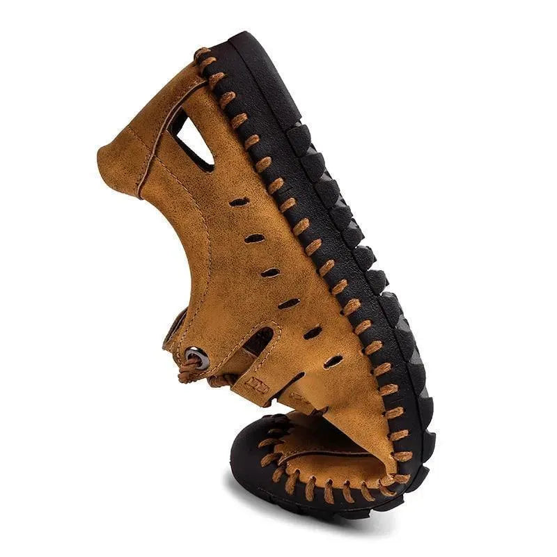 Stitched Lace Up Sandals - Sandals - LeStyleParfait