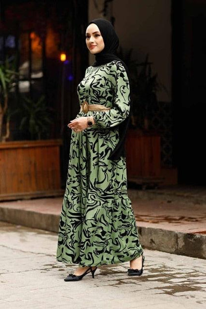 Straw Belt Hijab Dresses For Women - Dress - LeStyleParfait Kenya