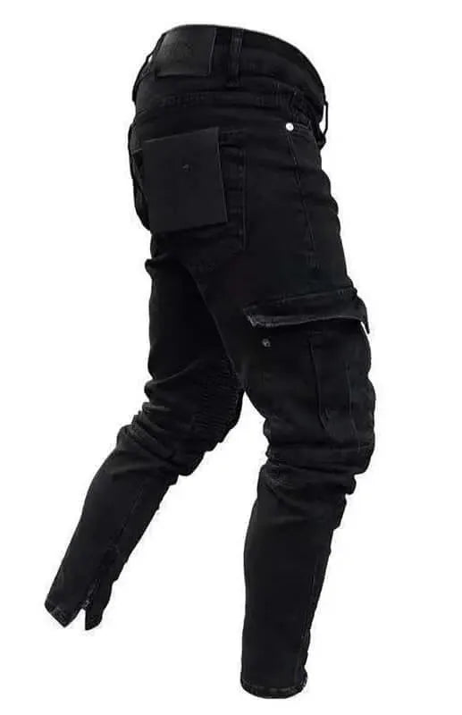 Black Men Cargo Jeans - Men's Jeans - LeStyleParfait