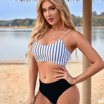 Striped Top With Full Brief Bikini - Bikini - LeStyleParfait Kenya
