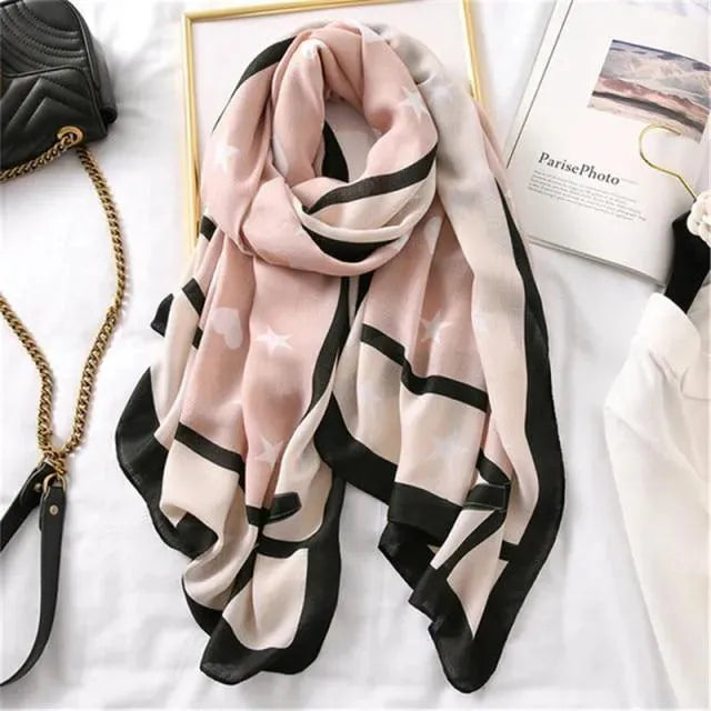 LeStyleParfait Women's Scarves & Shawls Stylish Wrap Scarf Striped-Pinstriped Cotton -Scarf