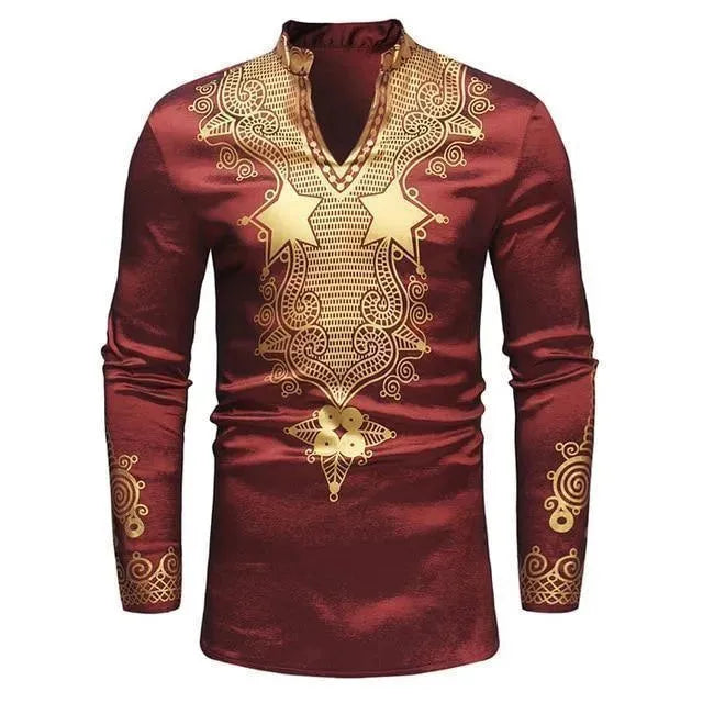 Stuurman African Print Men's Shirt-Men Shirts-LeStyleParfait