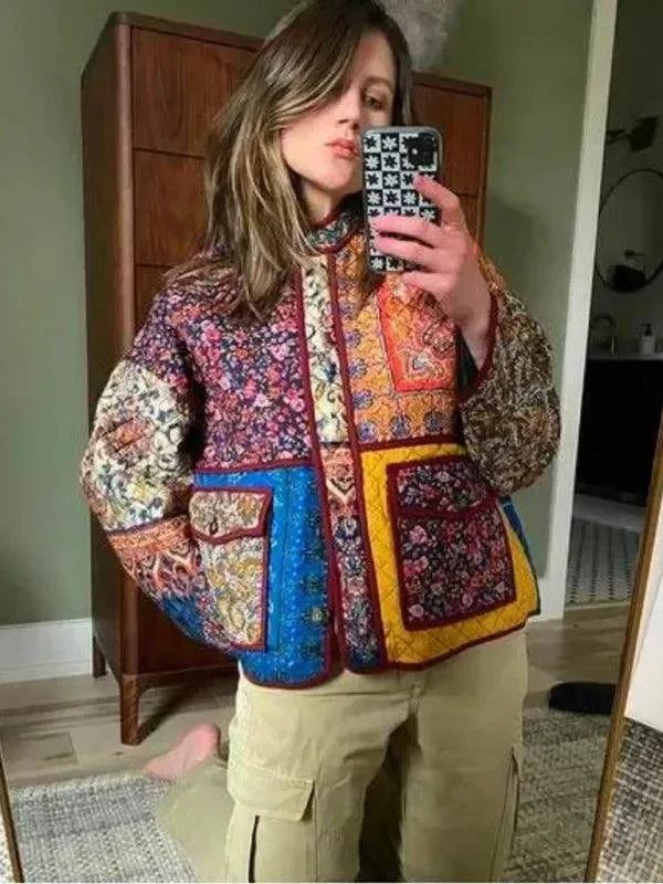 Stylish Loose Printed Women’s Coat - Coat - LeStyleParfait