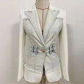 Stylish Patchwork Denim Blazer Women - Casual - Patchwork - Denim Blazer - LeStyleParfait