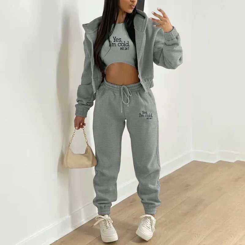 Stylish Women Casual Lettered Two-Piece Set - Casual Tracksuit Set - LeStyleParfait