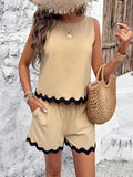 Stylish Women Casual Two-Piece Vest Shorts Set - Casual Shorts Set - LeStyleParfait