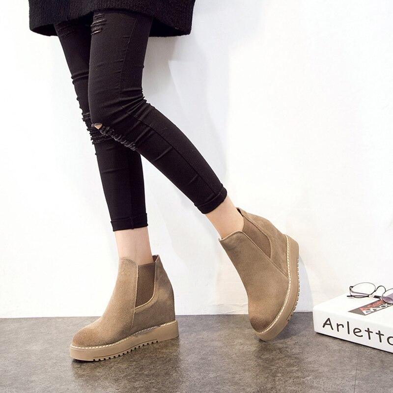 Suede Ankle Boots For Women - Wedges Shoes - Wedge Shoes - LeStyleParfait Kenya