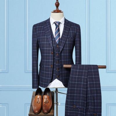 Suit Men's High quality Mens Suits Grid Stripe Suit Slim Fit Suit - Suit - LeStyleParfait Kenya