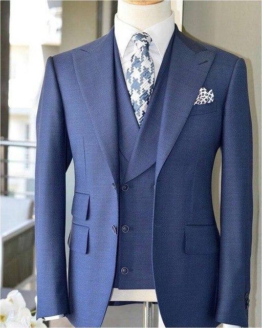 Suit Men's Wedding Suit, Three Piece Suit, Blue - Suit - LeStyleParfait Kenya