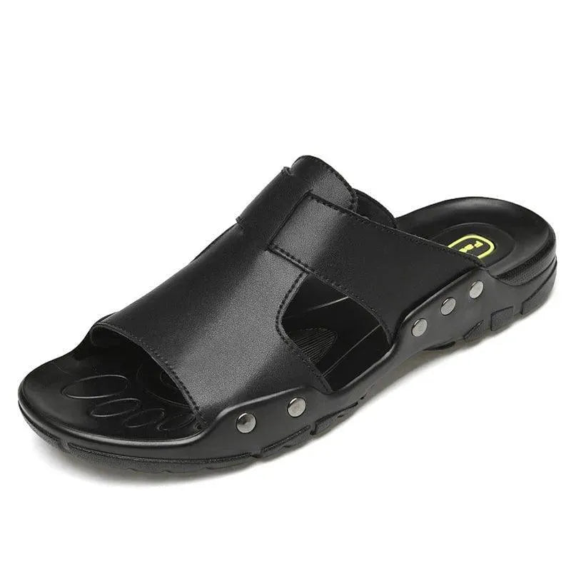 Summer Slip On Leather Sandals - Sandals - LeStyleParfait