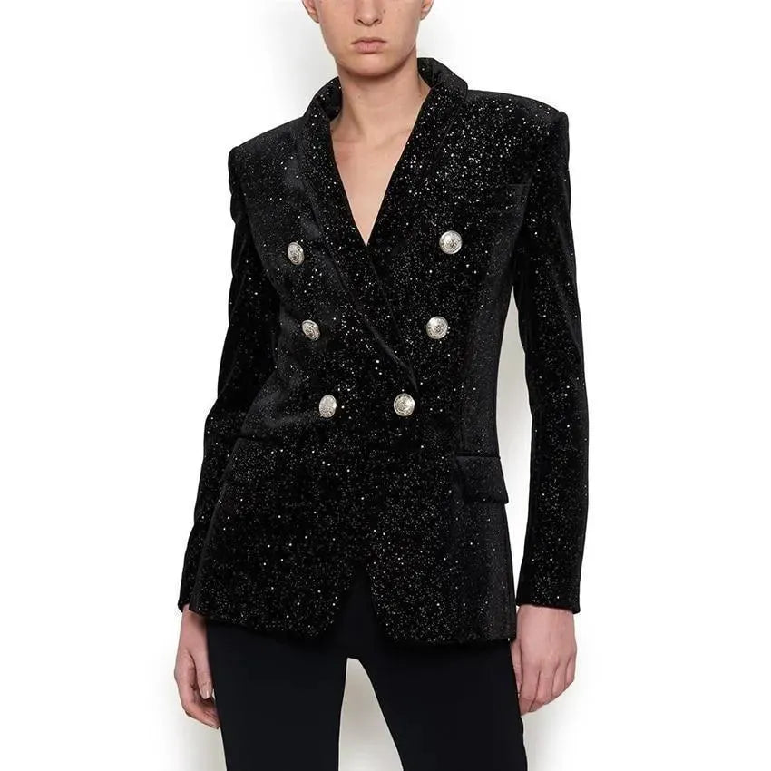 The Baroque Blazer Women - Casual - Plain-Solid - Double-Breasted Blazer - LeStyleParfait