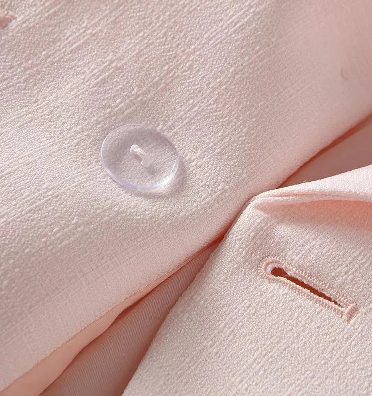 The Conscientiousness Pink Blazer Women - Formal-Business - Plain-Solid - Double-Breasted Blazer - LeStyleParfait