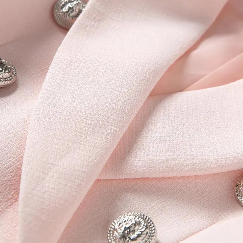 The Conscientiousness Pink Blazer Women - Formal-Business - Plain-Solid - Double-Breasted Blazer - LeStyleParfait
