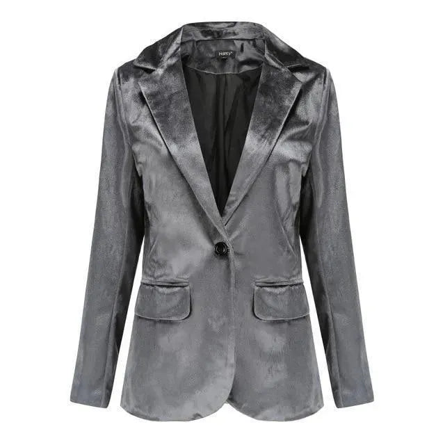 The Smooth Session Velvet Blazer Women - Casual - Plain-Solid - Velvet Blazer - LeStyleParfait