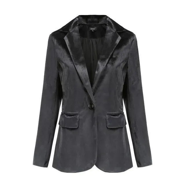 The Smooth Session Velvet Blazer Women - Casual - Plain-Solid - Velvet Blazer - LeStyleParfait