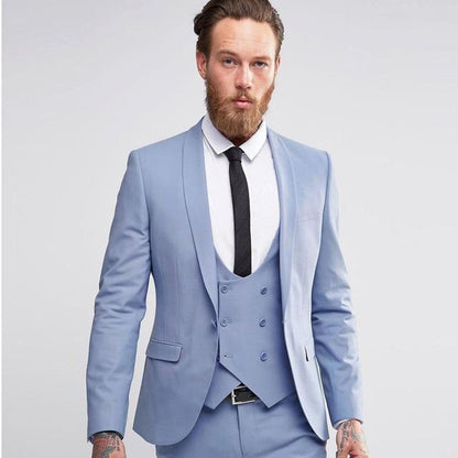 Three Piece Men's Suit Double Breasted Vest Wedding Suit - Suit - LeStyleParfait Kenya