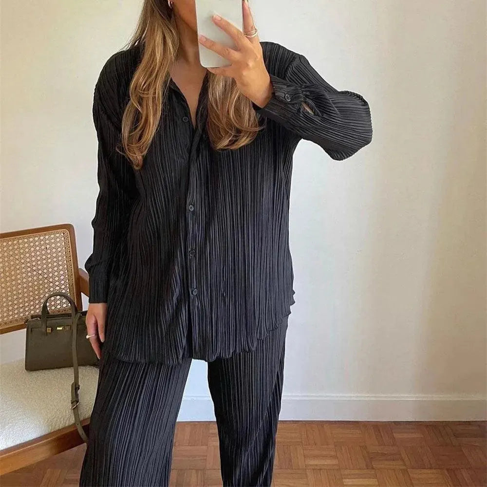 Pleated Oversized Pants - Women Pants - LeStyleParfait