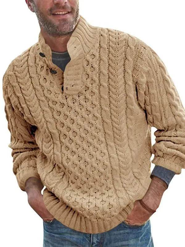 Turtle Collar Knitted Men Sweater - Pullover Sweater - LeStyleParfait