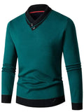 Turtleneck Slim Fit V-Neck Men Sweater - Pullover Sweater - LeStyleParfait