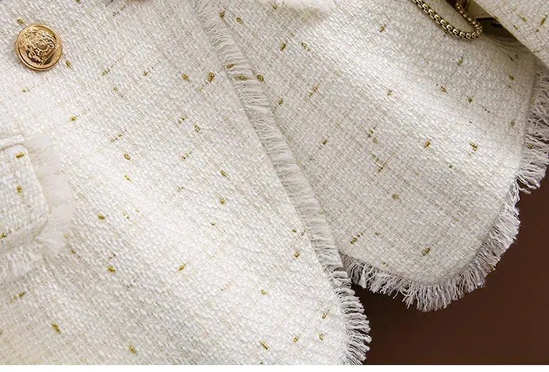 Tweed Blazer Women - Casual - Plain-Solid - Tweed Blazer - LeStyleParfait