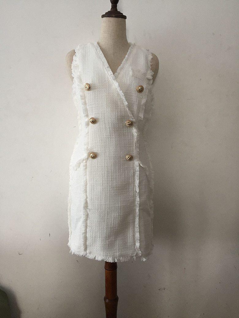 Tweed Designer Dress, Sleeveless - Dress - LeStyleParfait Kenya
