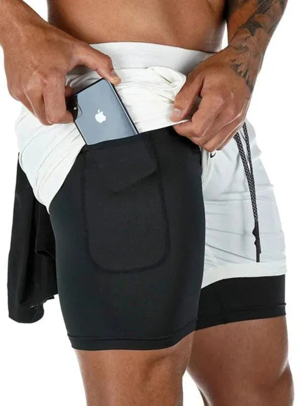 Two Piece Men Gym Shorts - Men's Shorts - LeStyleParfait
