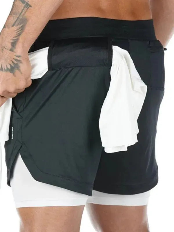 Two Piece Men Gym Shorts - Men's Shorts - LeStyleParfait