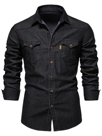Two-Pocket Denim Men's Shirt - Shirt - LeStyleParfait Kenya