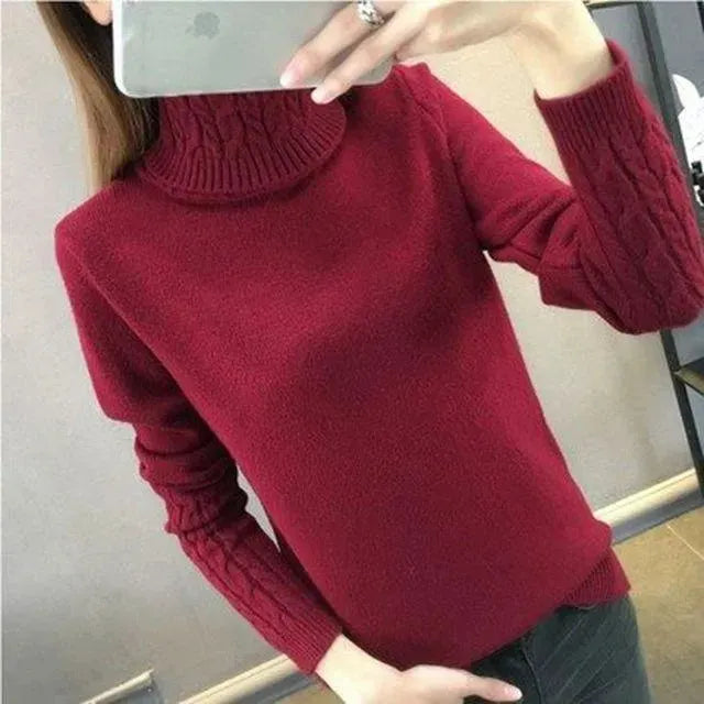 V-Design Turtleneck Sweater - Pullover Sweater - LeStyleParfait