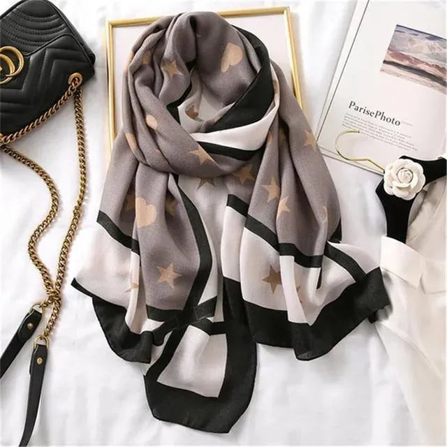LeStyleParfait Women's Scarves & Shawls Stylish Wrap Scarf Printed Cotton -Scarf