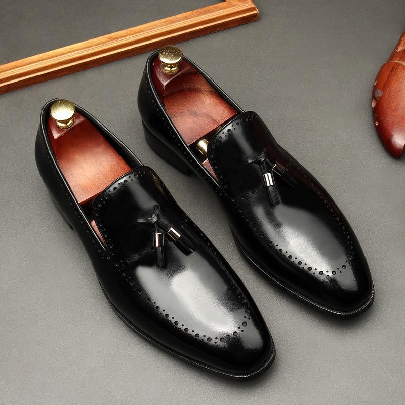 Vincenzo Patent Leather Tassel Loafer Shoes For Men - Shoes - LeStyleParfait Kenya