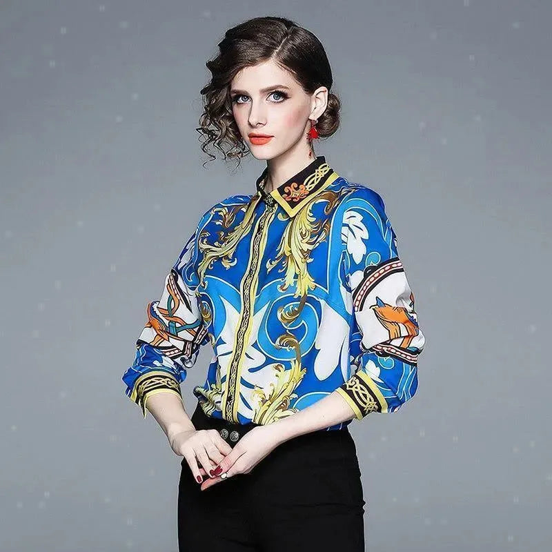 Vintage Floral Shirt For Women-Women's Shirts-LeStyleParfait