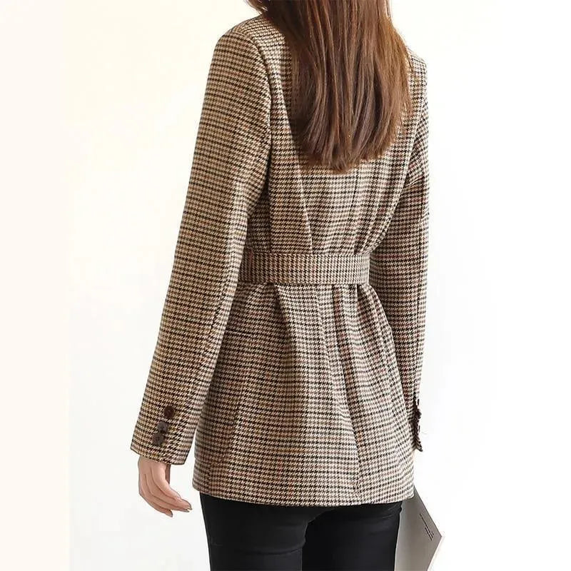 Vintage Houndstooth Plaid Blazer Women - Vintage - Plaid - Plaid Blazer - LeStyleParfait