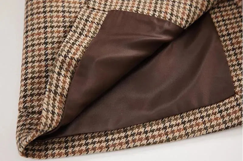 Vintage Houndstooth Plaid Blazer Women - Vintage - Plaid - Plaid Blazer - LeStyleParfait